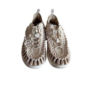 Keen  Uneek Sandals Beige Size 9.5 Adjustable Cord Open-Air Style Durable Soles